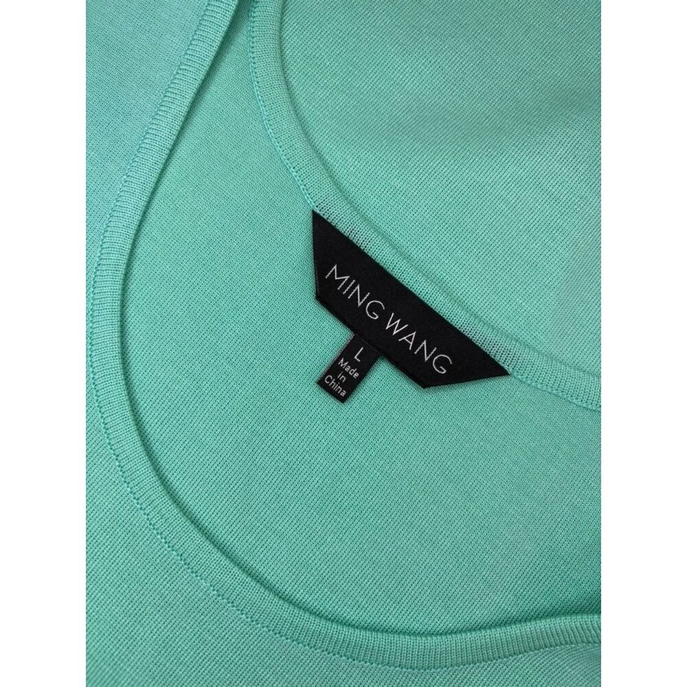 Ming Wang‎ women's size large seafoam green scoop neck knit tank top casual - Picture 6 of 7